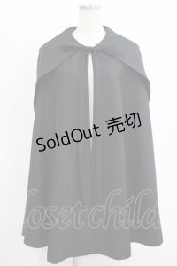 ATELIER BOZ / フード付きミニマント  ブラック×ネイビー H-25-11-12-028-EL-JA-KB-ZH