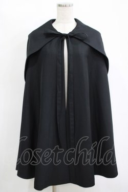 画像1: ATELIER BOZ / フード付きミニマント  ブラック×ネイビー H-25-11-12-028-EL-JA-KB-ZH