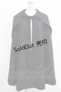 画像1: ATELIER BOZ / フード付きミニマント  ブラック×ネイビー H-25-11-12-028-EL-JA-KB-ZH