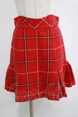 画像1: Jane Marple / ウールチェックスカート  赤 H-25-11-12-030-JM-SK-KB-ZH