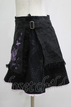 画像2: HONEY / 刺繍ジャガードラップ風スカート  ブラック H-25-11-12-032-HN-SK-KB-ZH