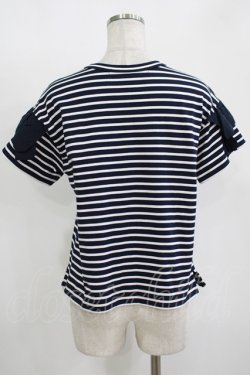 画像3: Jane Marple Dans Le Salon / マリンボーダーとリボンスリーブのプルオーバー  ネイビー H-25-11-12-038-JM-TO-KB-ZH