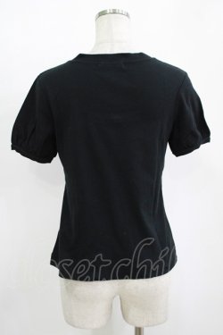 画像3: Jane Marple / ロゴ刺繍リボンカットソー  黒 H-25-11-12-040-JM-TO-KB-ZH