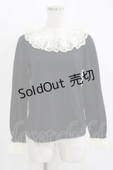 Leur Getter / レース襟カットソー  黒 H-25-11-12-041-LU-TO-KB-ZH