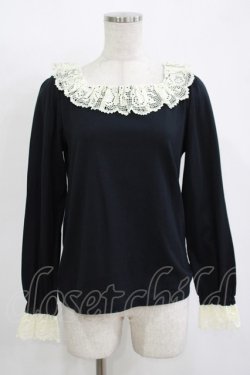 画像1: Leur Getter / レース襟カットソー  黒 H-25-11-12-041-LU-TO-KB-ZH
