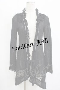 HONEY / シアーロングカーディガン  ブラック H-25-11-12-043-HN-TO-KB-ZH