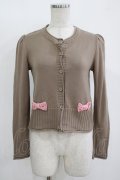 Shirley Temple / ベルベットリボンカーディガン 160 ブラウン H-25-11-12-044-ET-TO-KB-ZH