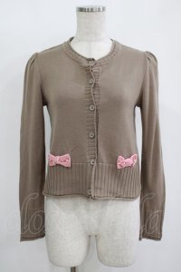 Shirley Temple / ベルベットリボンカーディガン 160 ブラウン H-25-11-12-044-ET-TO-KB-ZH