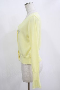 画像2: Emily Temple cute / ロゴ刺繍ニットカーディガン  イエロー H-25-11-12-046-ET-TO-KB-ZH