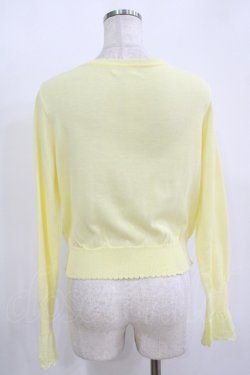 画像3: Emily Temple cute / ロゴ刺繍ニットカーディガン  イエロー H-25-11-12-046-ET-TO-KB-ZH