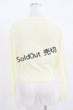 画像3: Emily Temple cute / ロゴ刺繍ニットカーディガン  イエロー H-25-11-12-046-ET-TO-KB-ZH