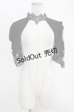 画像1: DARK IN LOVE / Gothic elegant short sleeves capeボレロ L ブラック H-25-11-12-050-PU-TO-KB-ZH