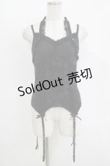 FRILL / ガーター風キャミソール  ブラック H-25-11-12-051-HN-TO-KB-ZH