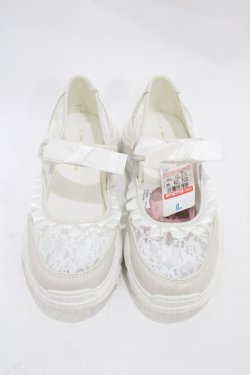 画像1: m petit by misako / AMコウリボンフリルSNK L ホワイト H-25-11-12-1001-LO-SH-NS-ZH