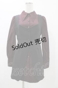 EATME / 2WAYレイヤードシャツワンピース S ブラック/ボルドー H-25-11-12-1038-LO-OP-NS-ZH
