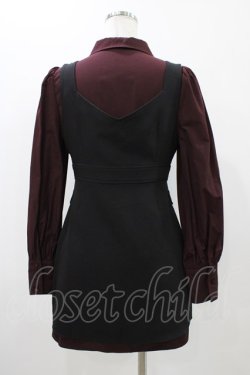 画像2: EATME / 2WAYレイヤードシャツワンピース S ブラック/ボルドー H-25-11-12-1038-LO-OP-NS-ZH