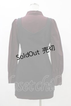 画像2: EATME / 2WAYレイヤードシャツワンピース S ブラック/ボルドー H-25-11-12-1038-LO-OP-NS-ZH