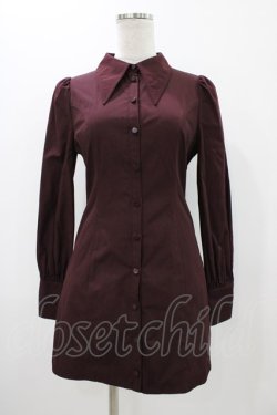 画像3: EATME / 2WAYレイヤードシャツワンピース S ブラック/ボルドー H-25-11-12-1038-LO-OP-NS-ZH