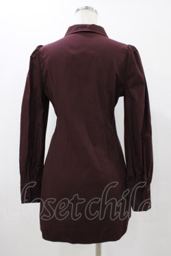 画像4: EATME / 2WAYレイヤードシャツワンピース S ブラック/ボルドー H-25-11-12-1038-LO-OP-NS-ZH