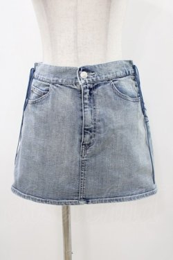 画像1: EATME / レースアップデニムスカート S アイスブルー H-25-11-12-1042-LO-SK-NS-ZH