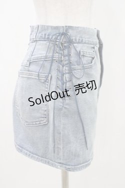 画像3: EATME / レースアップデニムスカート S アイスブルー H-25-11-12-1042-LO-SK-NS-ZH