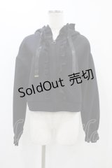 axes femme / ショート丈フリルパーカー M ブラック H-25-11-12-1046-AX-TO-NS-ZH