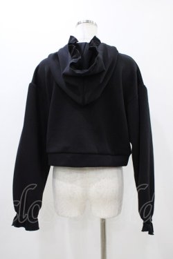 画像2: axes femme / ショート丈フリルパーカー M ブラック H-25-11-12-1046-AX-TO-NS-ZH