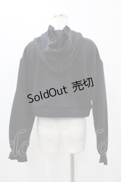 画像2: axes femme / ショート丈フリルパーカー M ブラック H-25-11-12-1046-AX-TO-NS-ZH