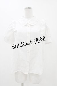 axes femme POETIQUE / バラふくれジャガード半袖ブラウス M オフ H-25-11-12-1050-AX-BL-NS-ZH