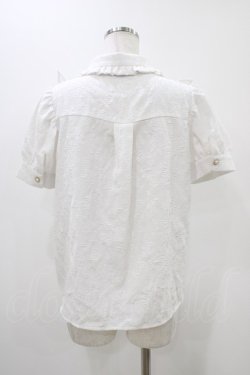 画像2: axes femme POETIQUE / バラふくれジャガード半袖ブラウス M オフ H-25-11-12-1050-AX-BL-NS-ZH