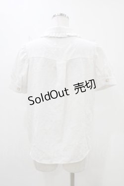 画像2: axes femme POETIQUE / バラふくれジャガード半袖ブラウス M オフ H-25-11-12-1050-AX-BL-NS-ZH