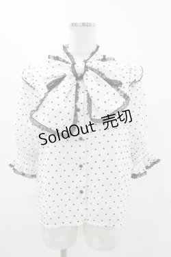 画像1: Rojita / ハートドットプリントリボンブラウス Free アイボリー H-25-11-12-1051-LO-BL-NS-ZH