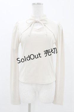 画像1: EATME / フロントリボンレイヤードリブTOP Free アイボリー H-25-11-12-1052-LO-TO-NS-ZH