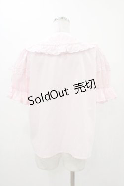 画像2: Chalmiere / トーションレース丸襟半袖ブラウス M ピンク H-25-11-12-1053-0-BL-NS-ZH