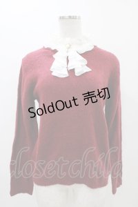 axes femme / 襟付きニット M レッド H-25-11-12-1055-AX-TO-NS-ZH