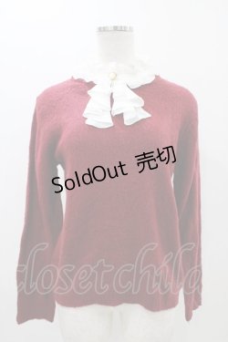 画像1: axes femme / 襟付きニット M レッド H-25-11-12-1055-AX-TO-NS-ZH