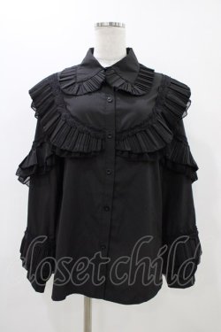 画像1: axes femme purple label / プリーツフリルブラウス N  H-25-11-12-1060-LO-BL-NS-ZH