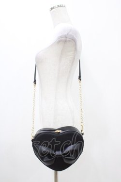 画像1: m petit by misako / AMハートリボンSLD  ブラック H-25-11-12-1007-LO-BG-NS-ZH