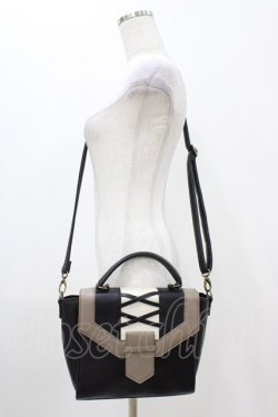 画像1: axes femme / 配色フラップデザインバッグ Free ブラック H-25-11-12-1008-AX-BG-NS-ZH