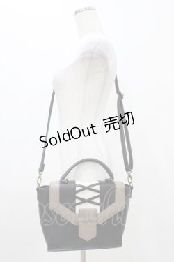 画像1: axes femme / 配色フラップデザインバッグ Free ブラック H-25-11-12-1008-AX-BG-NS-ZH