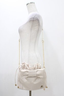 画像1: m petit by misako / AMリボンキンチャクSLD  アイボリー H-25-11-12-1009-LO-BG-NS-ZH