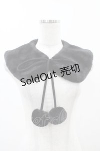 m petit by misako / AMポンポンツキエリ  ブラック H-25-11-12-1012-LO-ZA-NS-ZH