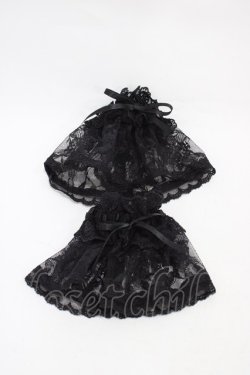 画像1: ALICE and the PIRATES / A/Pレース地お袖とめ  ブラック H-25-11-12-1015-PA-ZA-NS-ZH