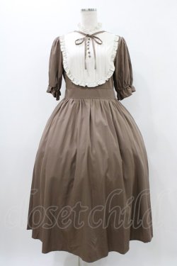 画像1: m petit by misako / ナシジムジキリカエワンピース M ブラウン H-25-11-12-1035-LO-OP-NS-ZH