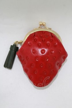 画像1: EARL'S FAVOURITE / 苺がま口小銭入れ  赤 H-25-11-12-063-PU-ZA-KB-ZH