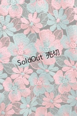 画像4: Jane Marple Dans Le Salon / Flower embroideryタブリエドレス  Sky blue×Pink H-25-11-12-014-JM-OP-KB-ZH