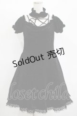 DARK IN LOVE / Star magic princess printed velvet dress XL ブラック H-25-11-12-018-PU-OP-KB-ZH