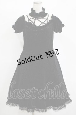 画像1: DARK IN LOVE / Star magic princess printed velvet dress XL ブラック H-25-11-12-018-PU-OP-KB-ZH