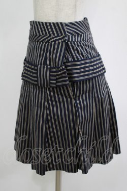 画像2: Jane Marple / ブリティッシュストライプのタックスカート  ネイビー H-25-11-12-022-JM-SK-KB-ZH