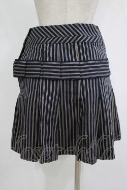 画像3: Jane Marple / ブリティッシュストライプのタックスカート  ネイビー H-25-11-12-022-JM-SK-KB-ZH